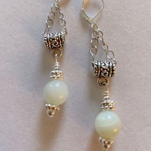 HAND CRAFTED Earrings Semi Precious Gemstones Silver Plated